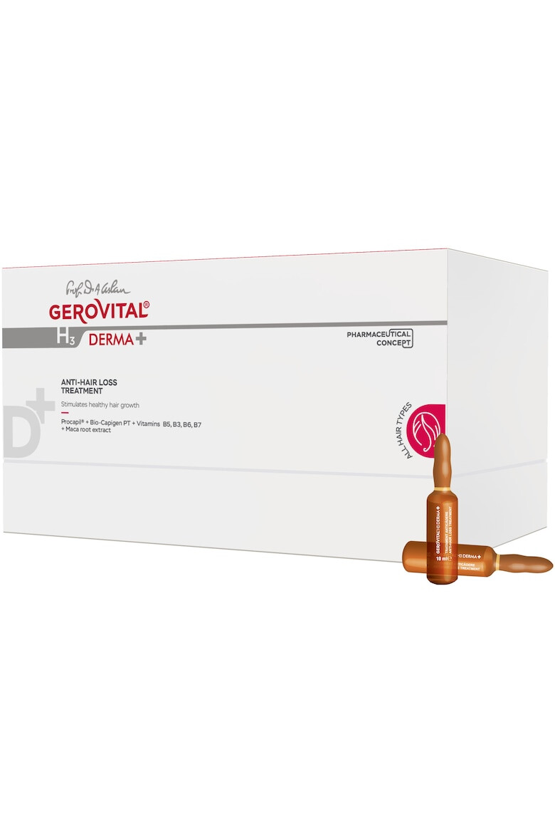 Gerovital Tratament anticadere H3 Derma+ 12 fiole x 10 ml - Pled.ro