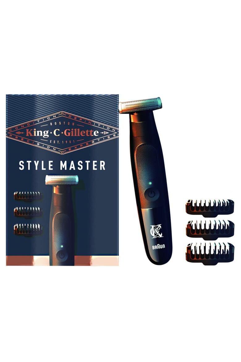 Gillette Aparat hibrid de barbierit si tuns barba King C. Style Master lama 4D 3 piepteni cap pivotant - Pled.ro