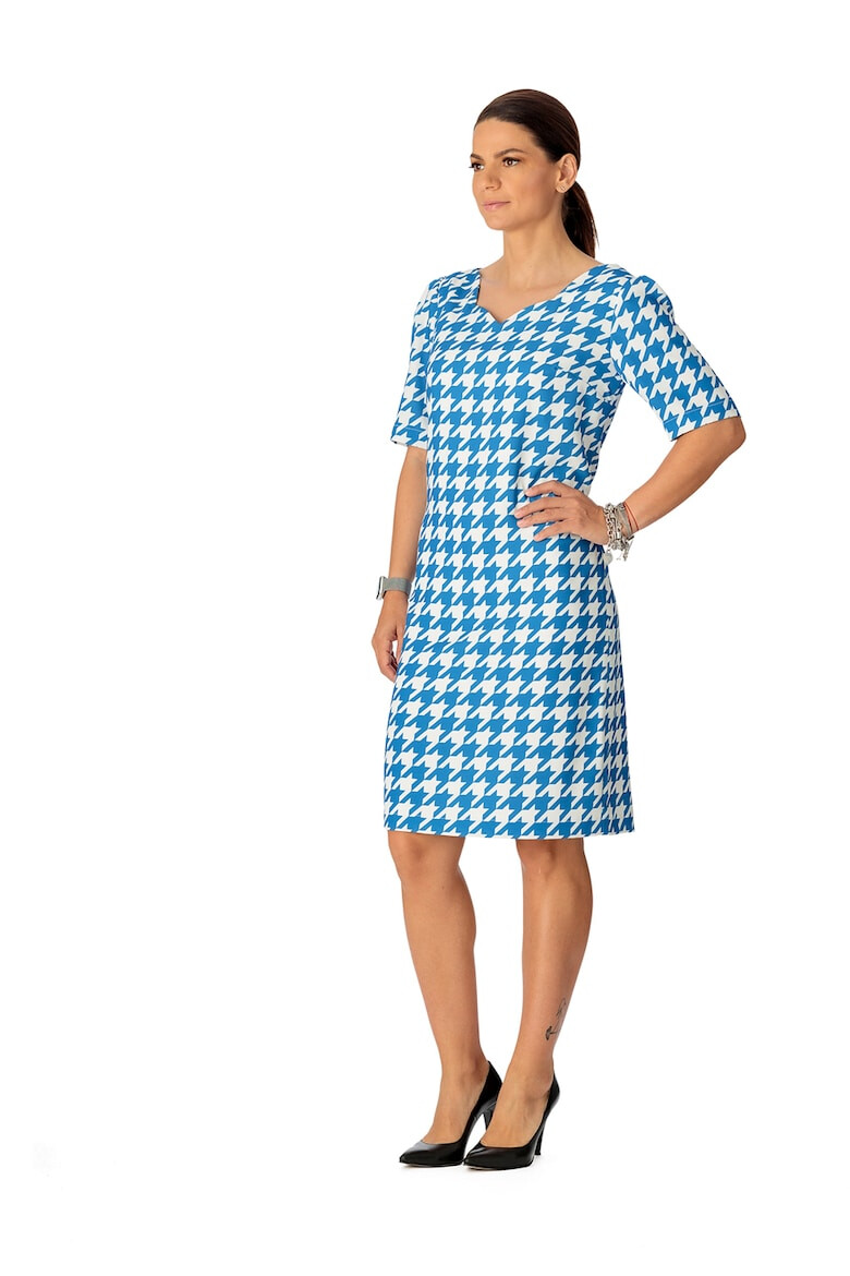 GIORGAL Rochie cu model houndstooth Love - Pled.ro