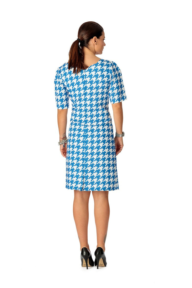 GIORGAL Rochie cu model houndstooth Love - Pled.ro