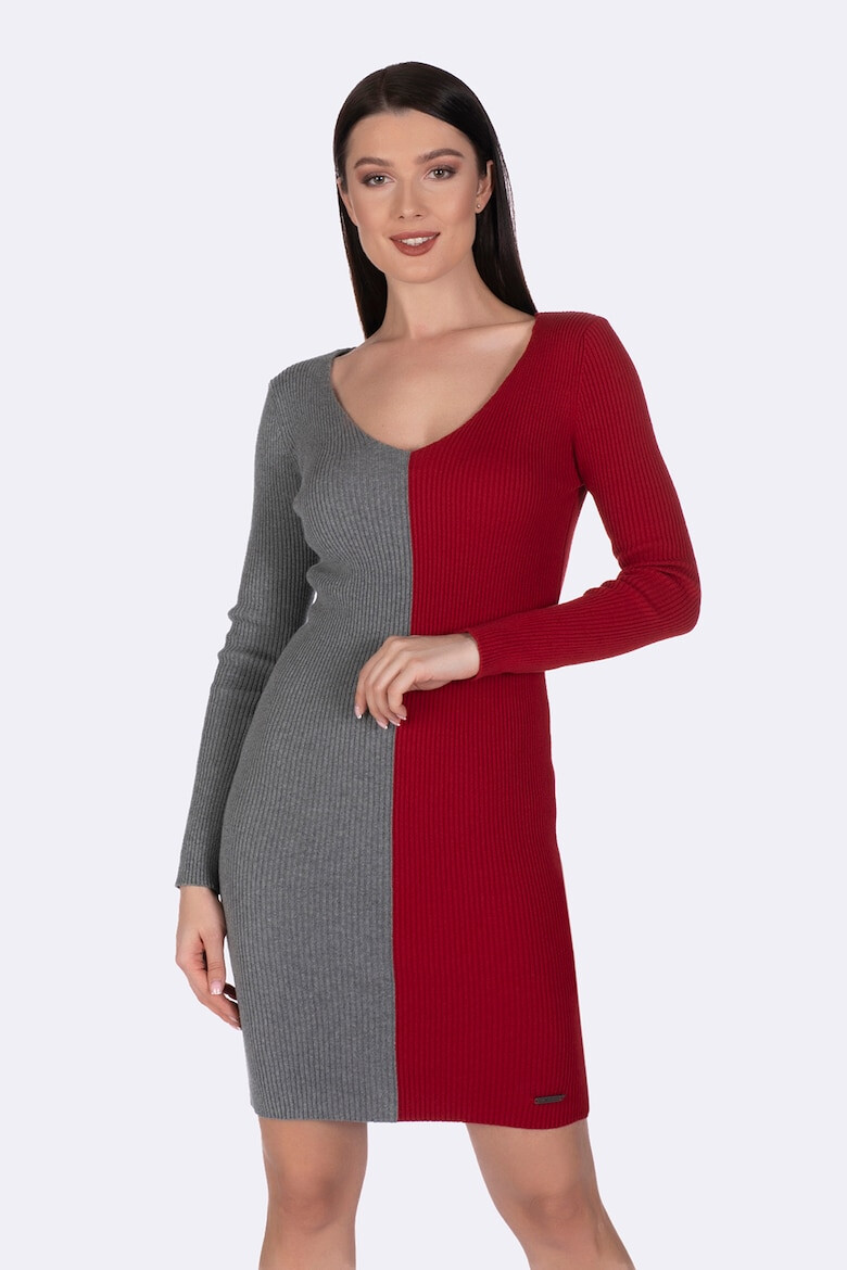 Giorgio di Mare Rochie cu aspect striat si model in doua nuante - Pled.ro