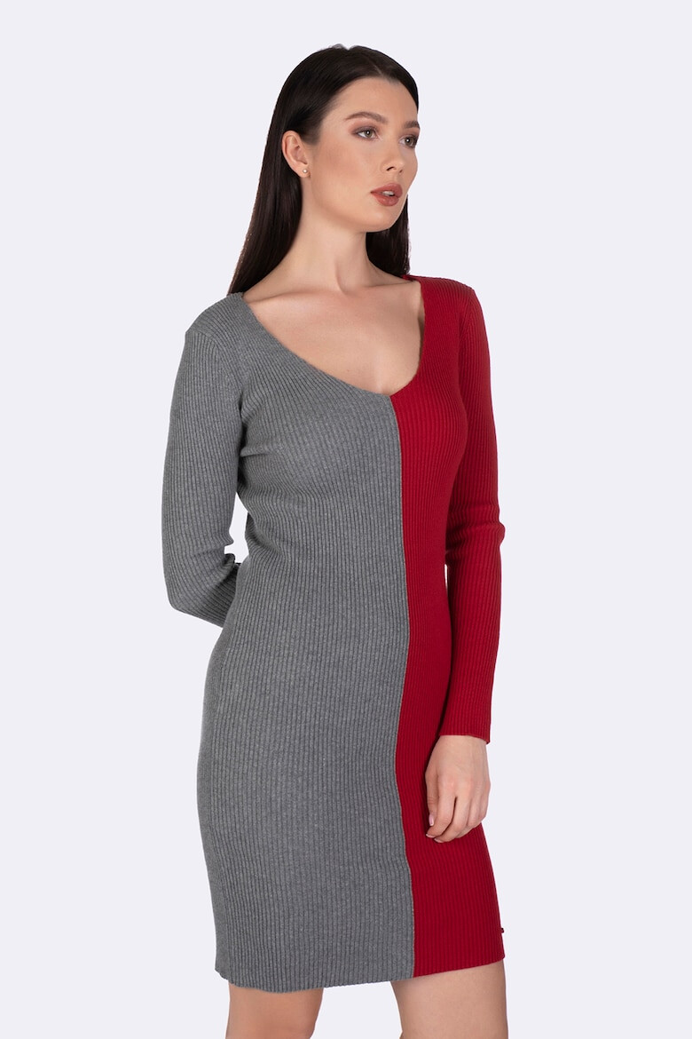 Giorgio di Mare Rochie cu aspect striat si model in doua nuante - Pled.ro