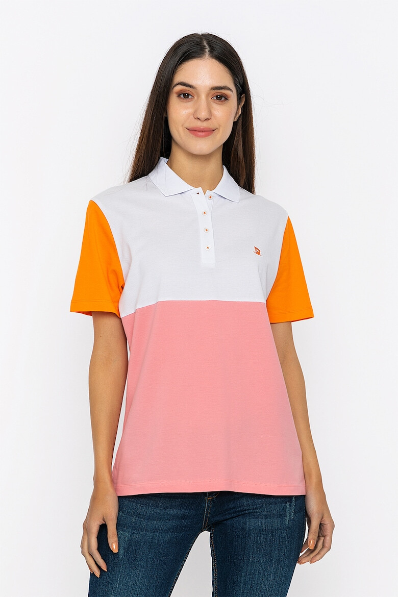 Giorgio di Mare Tricou polo din bumbac cu model colorblock - Pled.ro