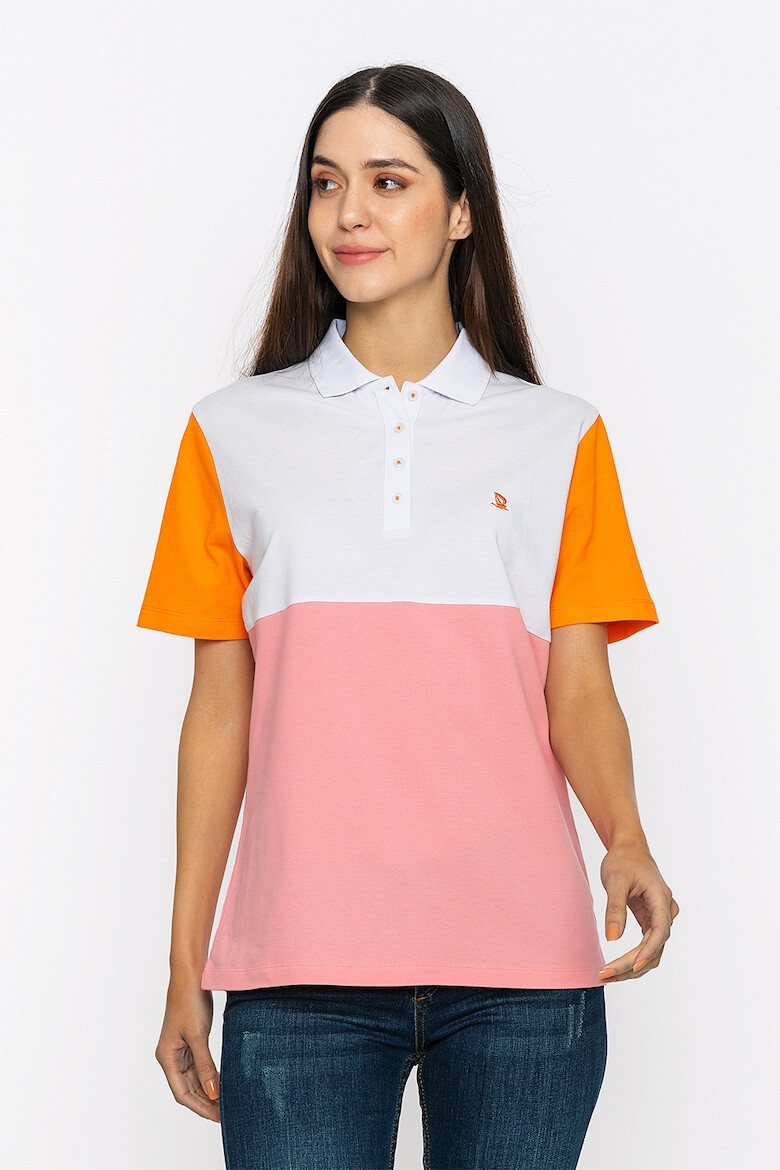 Giorgio di Mare Tricou polo din bumbac cu model colorblock - Pled.ro