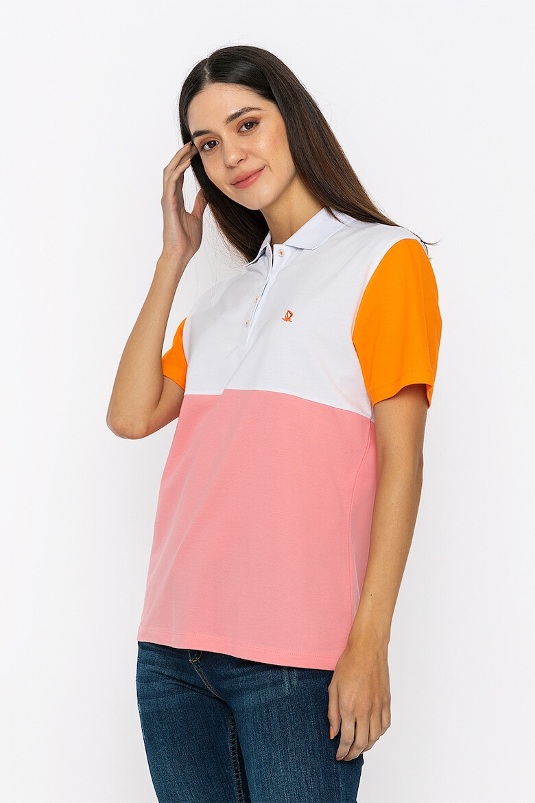 Giorgio di Mare Tricou polo din bumbac cu model colorblock - Pled.ro