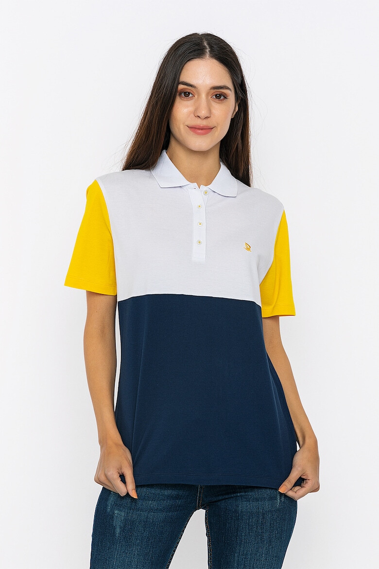 Giorgio di Mare Tricou polo din bumbac cu model colorblock - Pled.ro