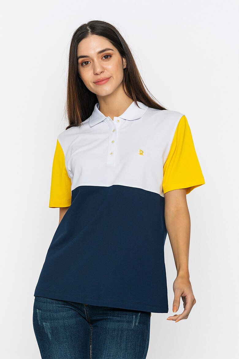 Giorgio di Mare Tricou polo din bumbac cu model colorblock - Pled.ro