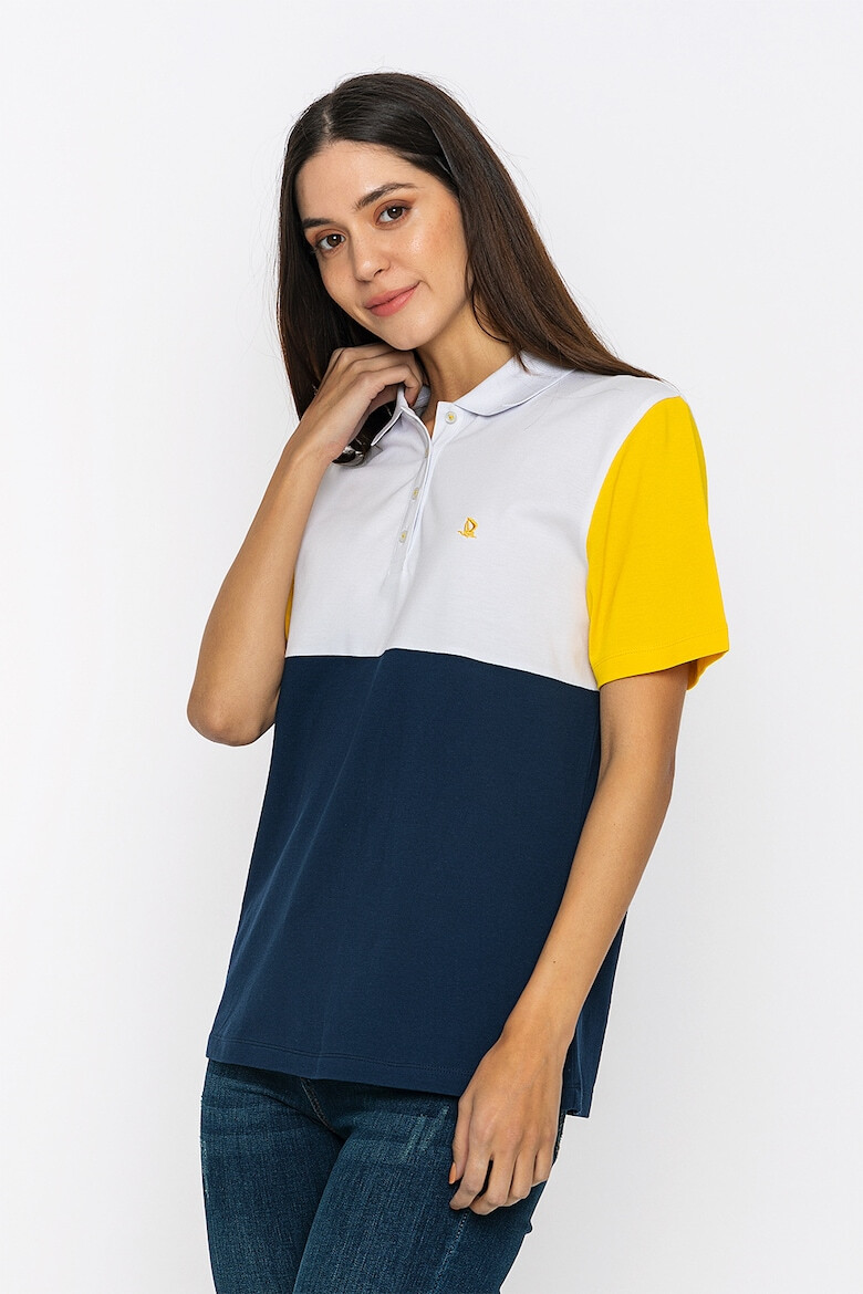 Giorgio di Mare Tricou polo din bumbac cu model colorblock - Pled.ro