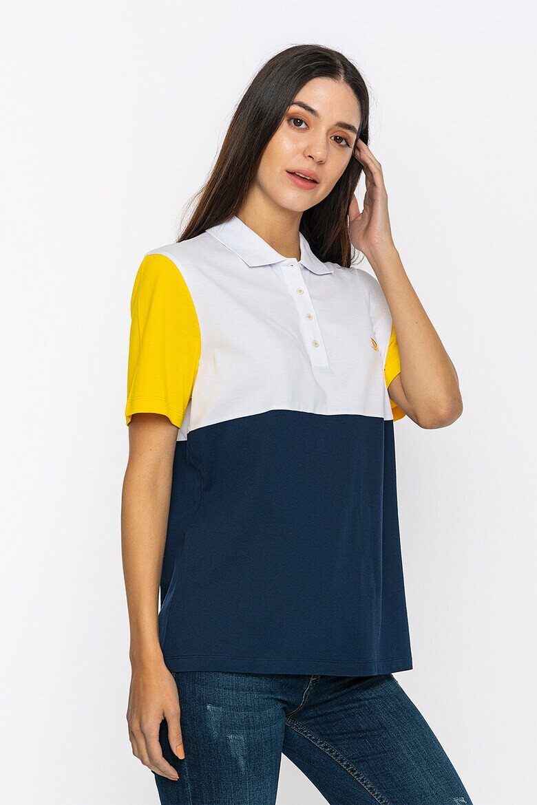 Giorgio di Mare Tricou polo din bumbac cu model colorblock - Pled.ro