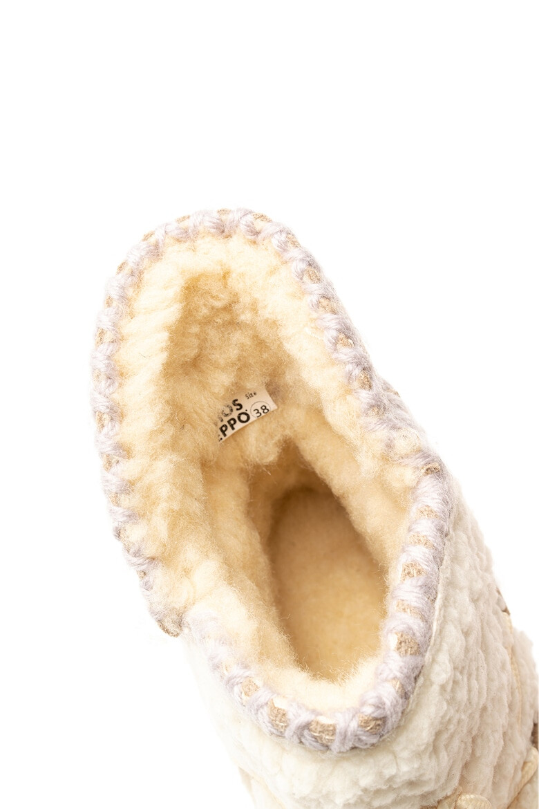 Gioseppo Ghete de piele intoarsa si blana shearling sintetica cu talpa wedge ascunsa - Pled.ro