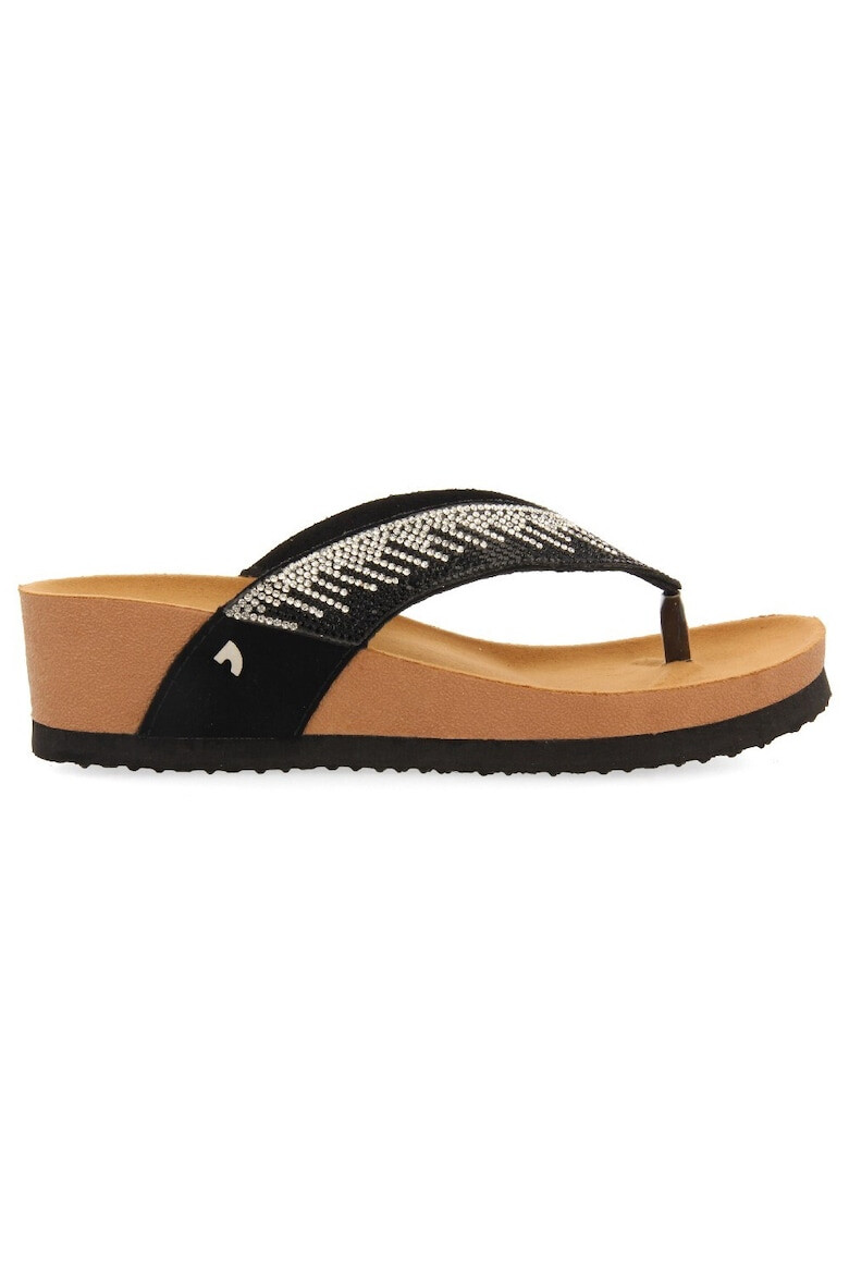 Gioseppo Papuci flip-flop wedge cu strasuri Isnello - Pled.ro