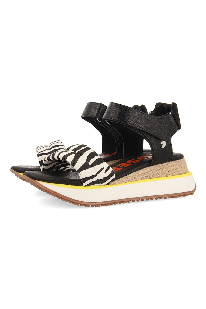 Gioseppo Sandale wedge cu detalii animal print Cebra - Pled.ro