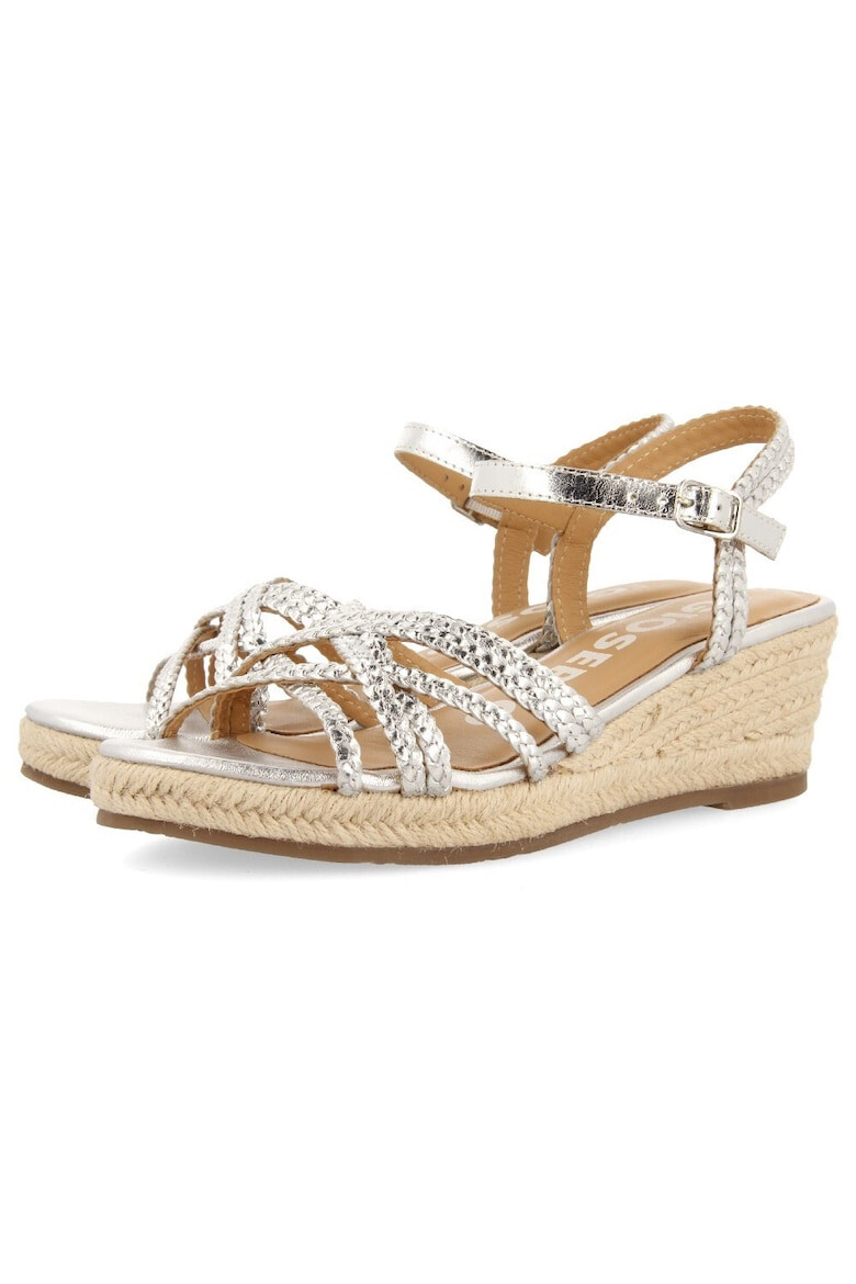 Gioseppo Sandale wedge de piele cu design impletit Lelant - Pled.ro