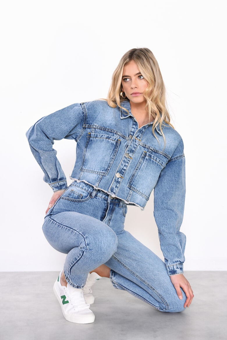 Glamorous Jacheta crop din denim cu terminatii franjurate - Pled.ro