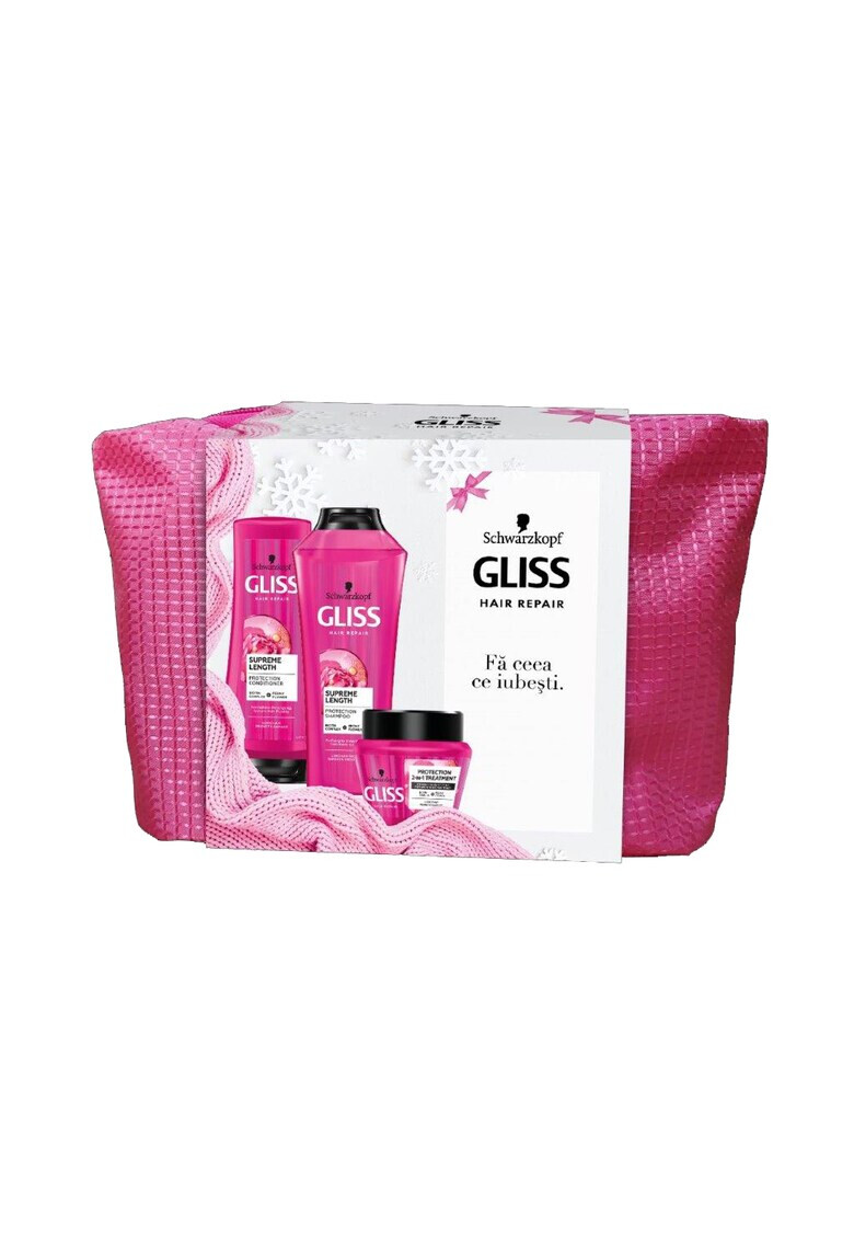 Gliss Set cadou: Sampon Supreme Length + Balsam de par Supreme Length + Masca de par Supreme Length - Pled.ro