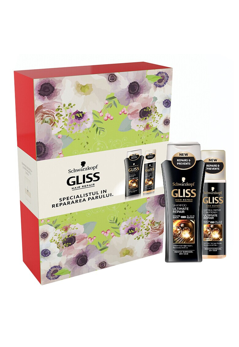 Gliss Set Ultimate Repair pentru par foarte deteriorat: Sampon 250 ml + Balsam 200 ml - Pled.ro