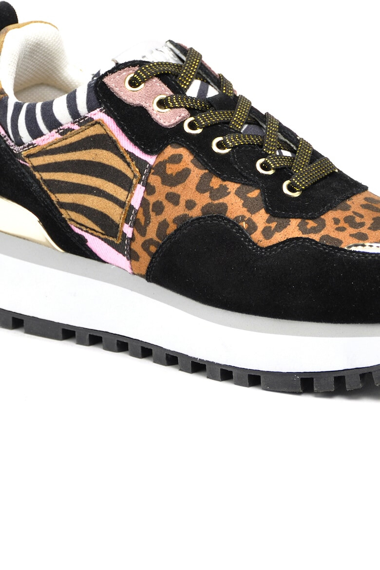 GOE Pantofi sport de piele intoarsa cu animal print - Pled.ro