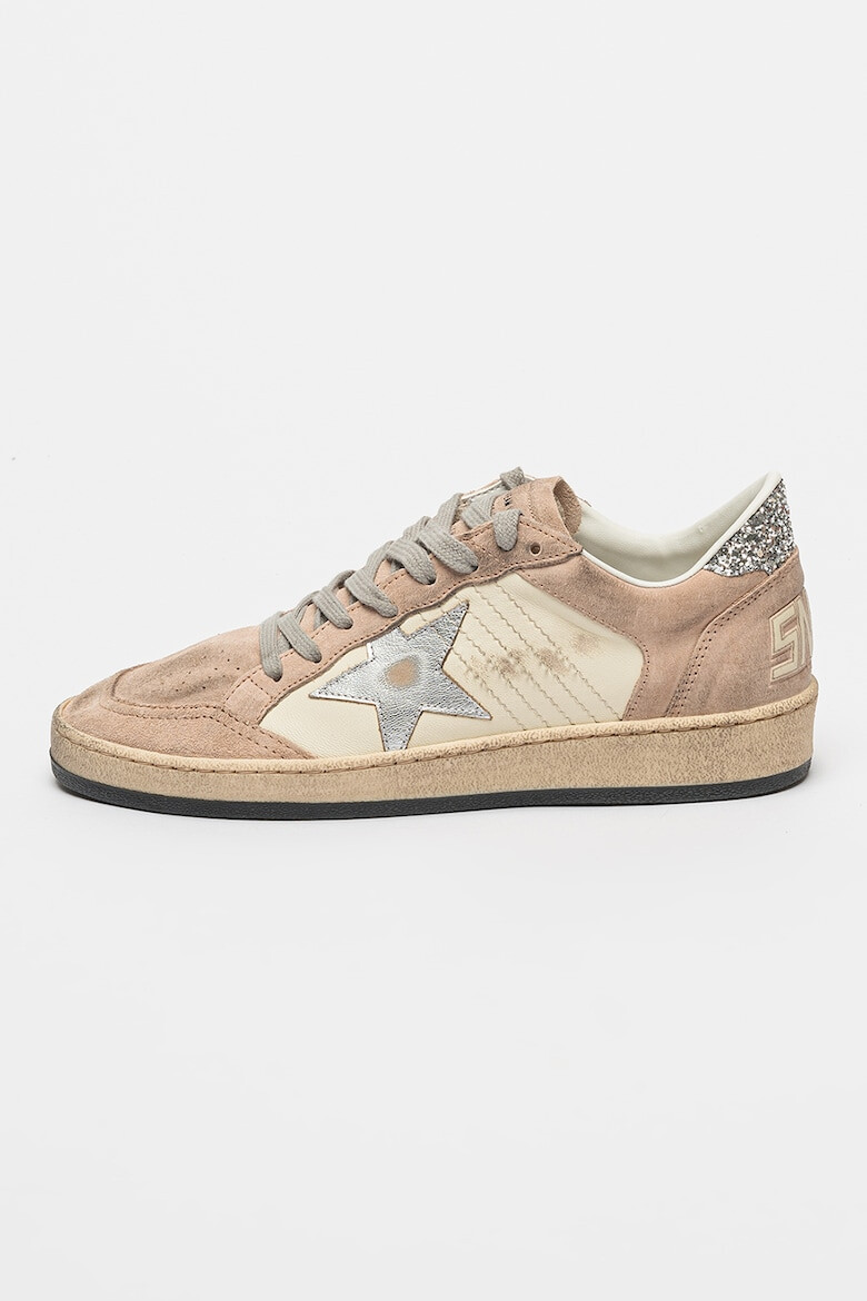 GOLDEN GOOSE Pantofi sport cu garnituri de piele intoarsa Ballstar - Pled.ro