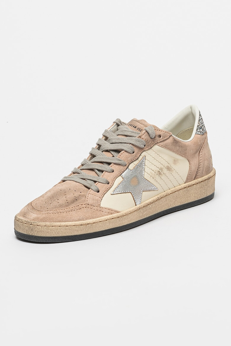 GOLDEN GOOSE Pantofi sport cu garnituri de piele intoarsa Ballstar - Pled.ro