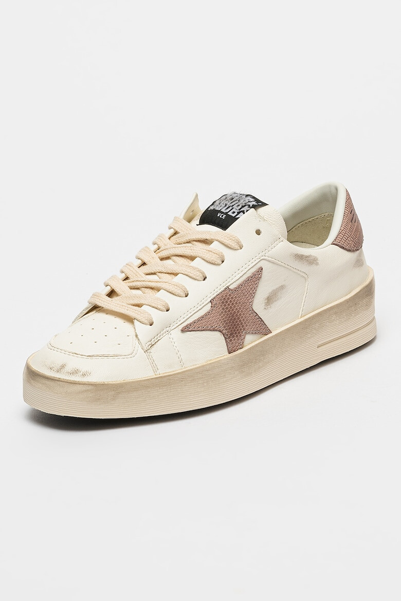 GOLDEN GOOSE Pantofi sport de piele cu detalii de piele de reptila Stardan - Pled.ro