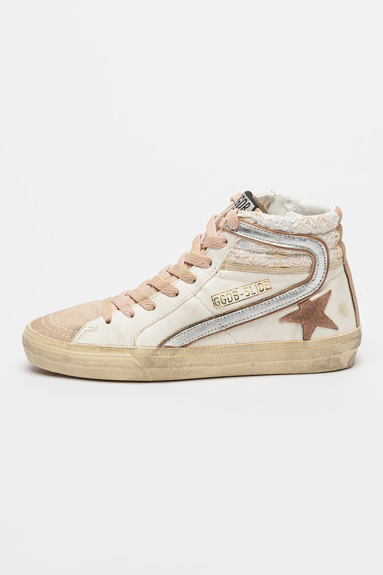 GOLDEN GOOSE Pantofi sport de piele cu garnituri de piele intoarsa Slide - Pled.ro