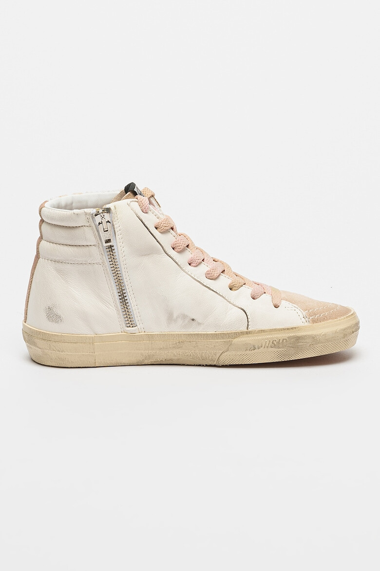 GOLDEN GOOSE Pantofi sport de piele cu garnituri de piele intoarsa Slide - Pled.ro