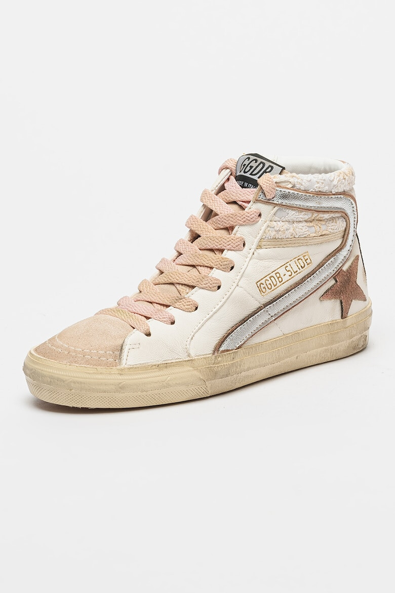 GOLDEN GOOSE Pantofi sport de piele cu garnituri de piele intoarsa Slide - Pled.ro