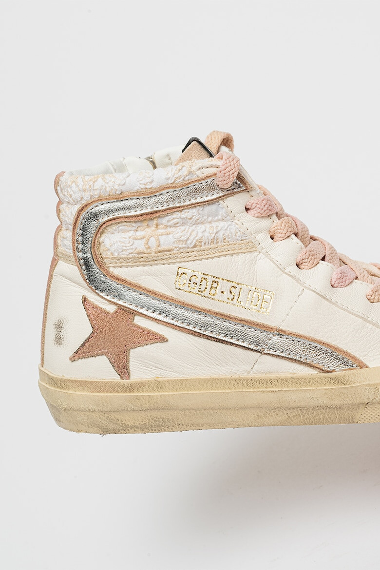 GOLDEN GOOSE Pantofi sport de piele cu garnituri de piele intoarsa Slide - Pled.ro