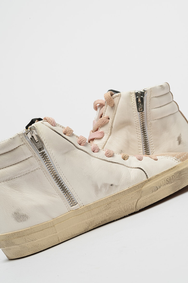 GOLDEN GOOSE Pantofi sport de piele cu garnituri de piele intoarsa Slide - Pled.ro