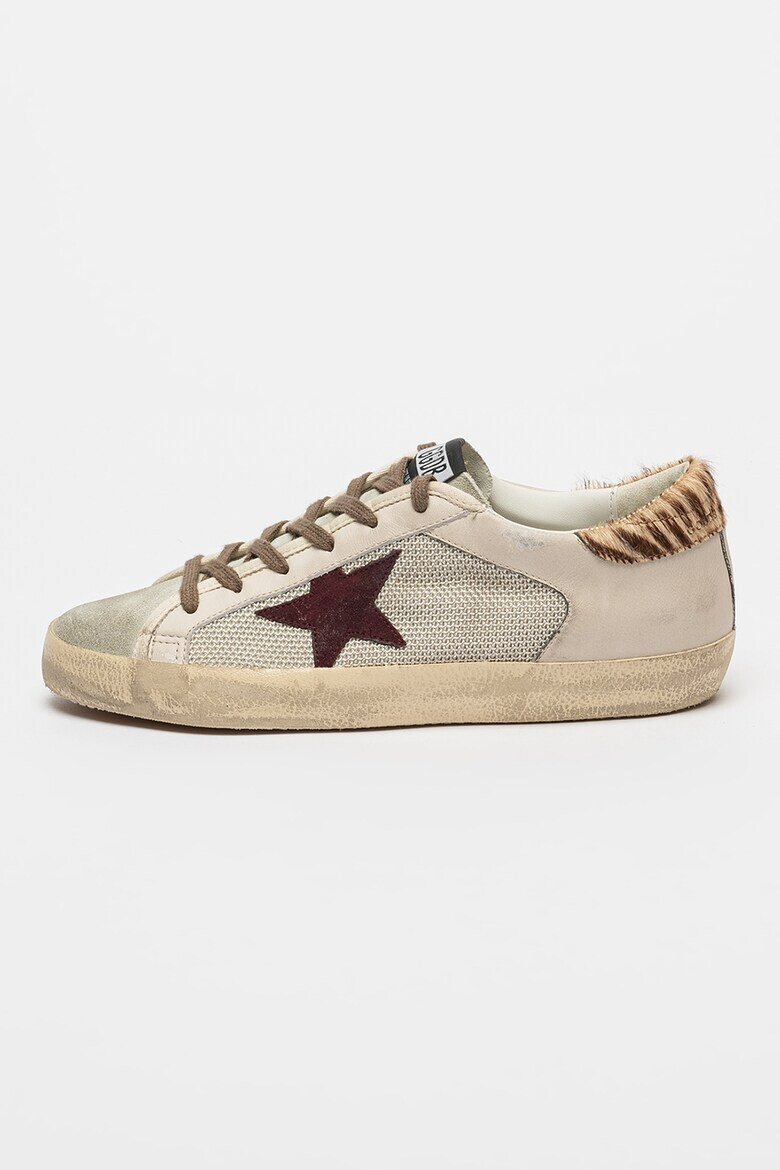 GOLDEN GOOSE Pantofi sport de piele cu insertii de piele cu par scurt piele intoarsa si material textil - Pled.ro