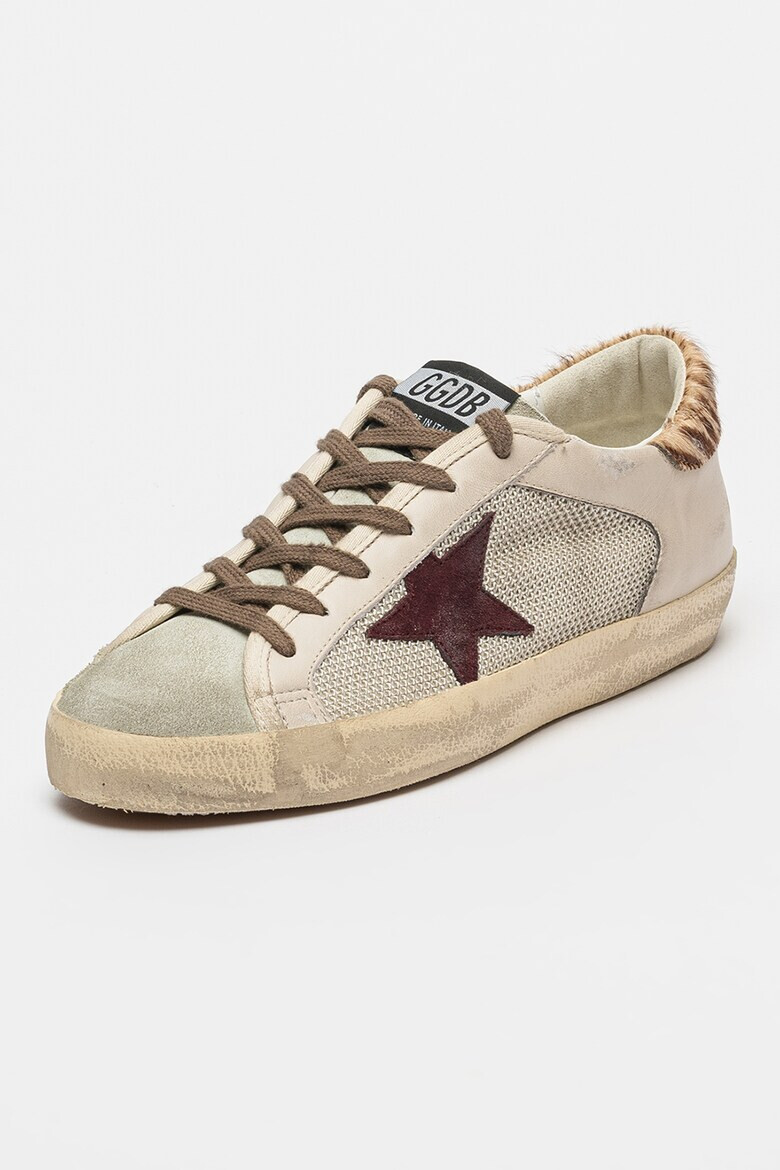 GOLDEN GOOSE Pantofi sport de piele cu insertii de piele cu par scurt piele intoarsa si material textil - Pled.ro