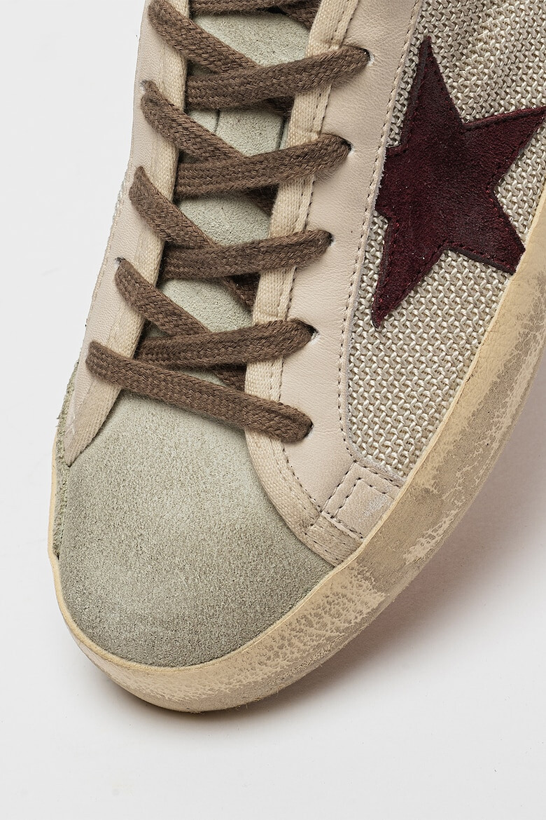 GOLDEN GOOSE Pantofi sport de piele cu insertii de piele cu par scurt piele intoarsa si material textil - Pled.ro