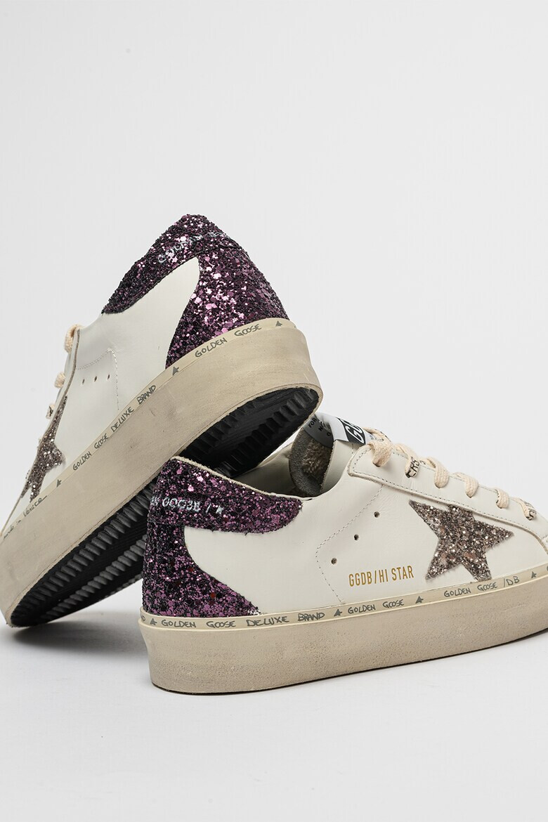 GOLDEN GOOSE Pantofi sport de piele cu paiete Hi Star - Pled.ro