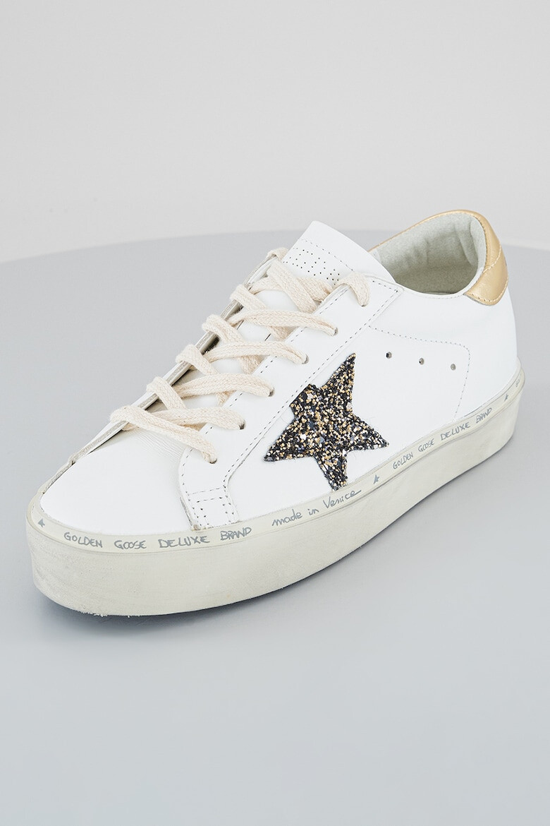 GOLDEN GOOSE Pantofi sport de piele cu particule stralucitoare - Pled.ro