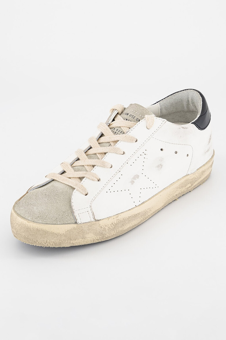 GOLDEN GOOSE Pantofi sport de piele si piele intoarsa cu aspect deteriorat - Pled.ro