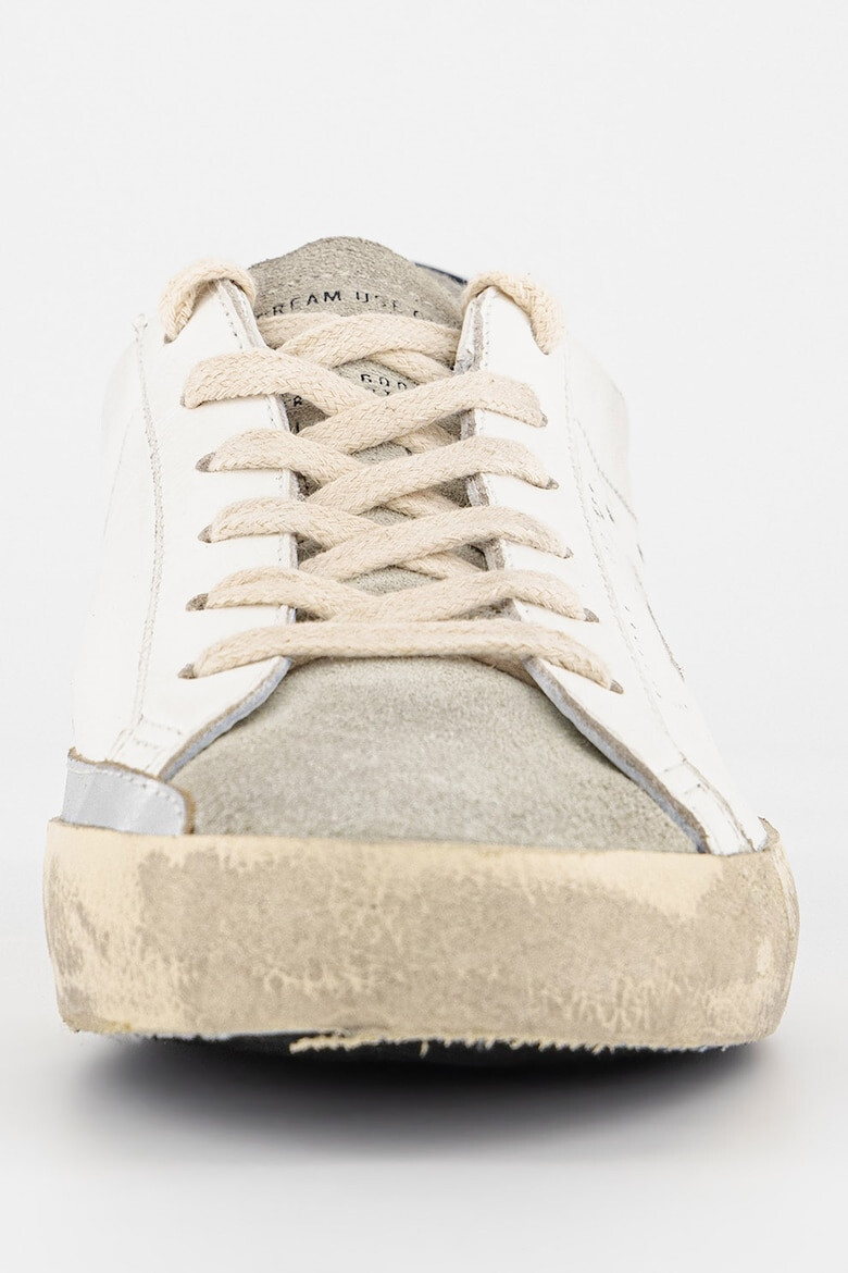 GOLDEN GOOSE Pantofi sport de piele si piele intoarsa cu aspect deteriorat - Pled.ro