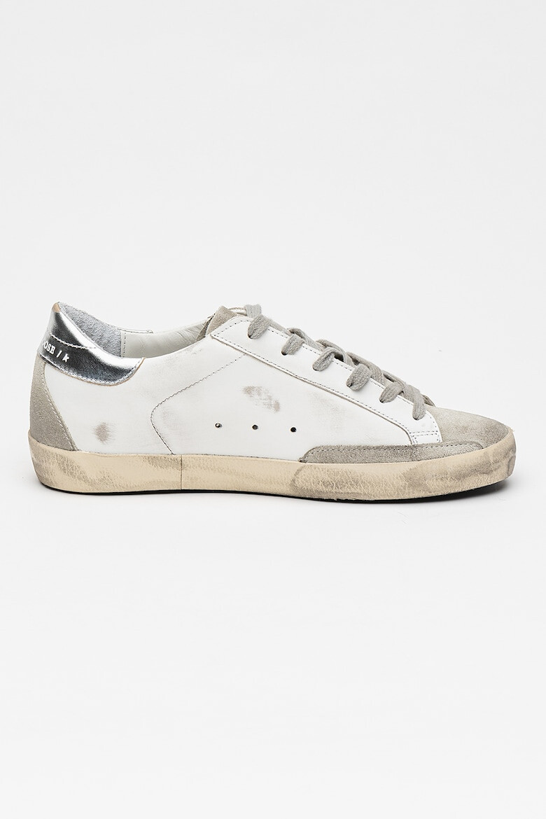 GOLDEN GOOSE Pantofi sport de piele si piele intoarsa cu aspect uzat Super-Star - Pled.ro