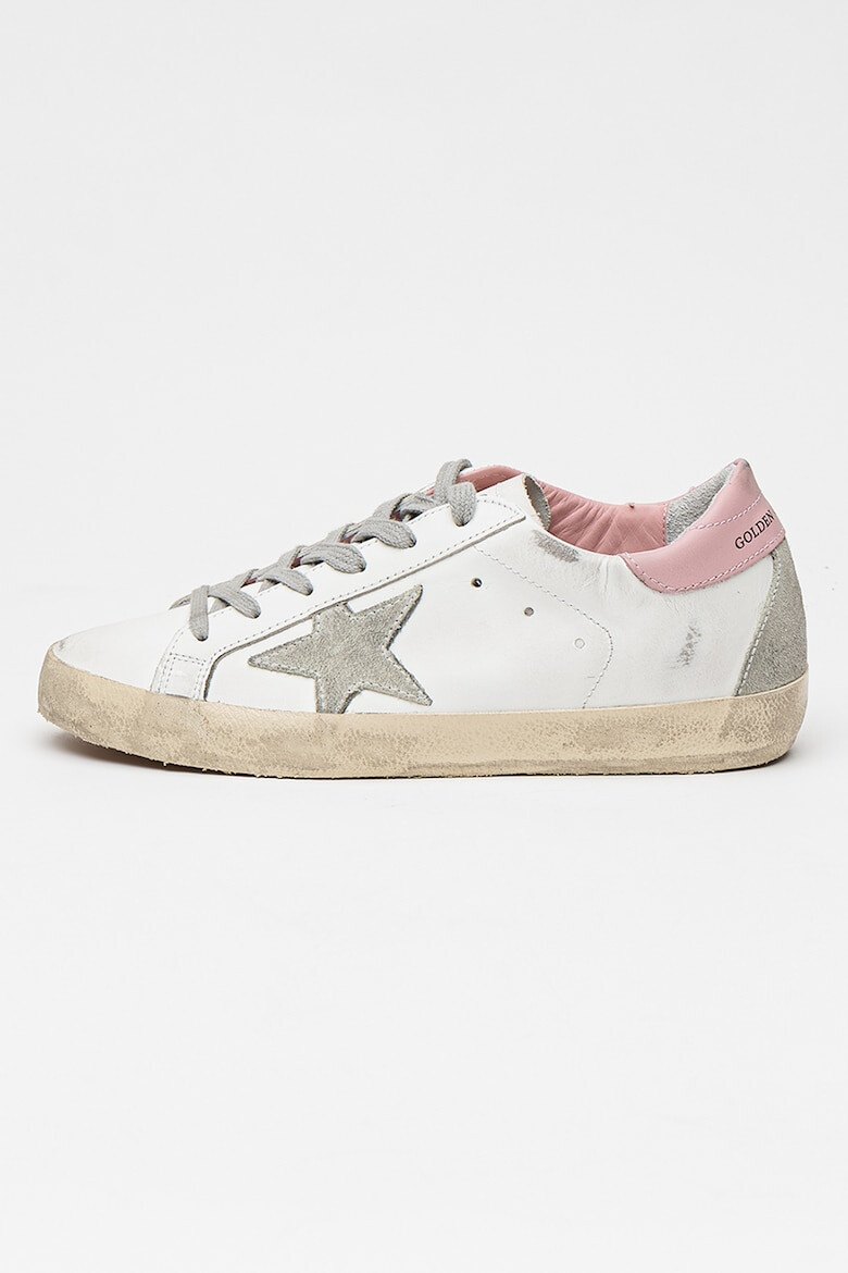 GOLDEN GOOSE Pantofi sport de piele si piele intoarsa cu aspect uzat Super-Star - Pled.ro