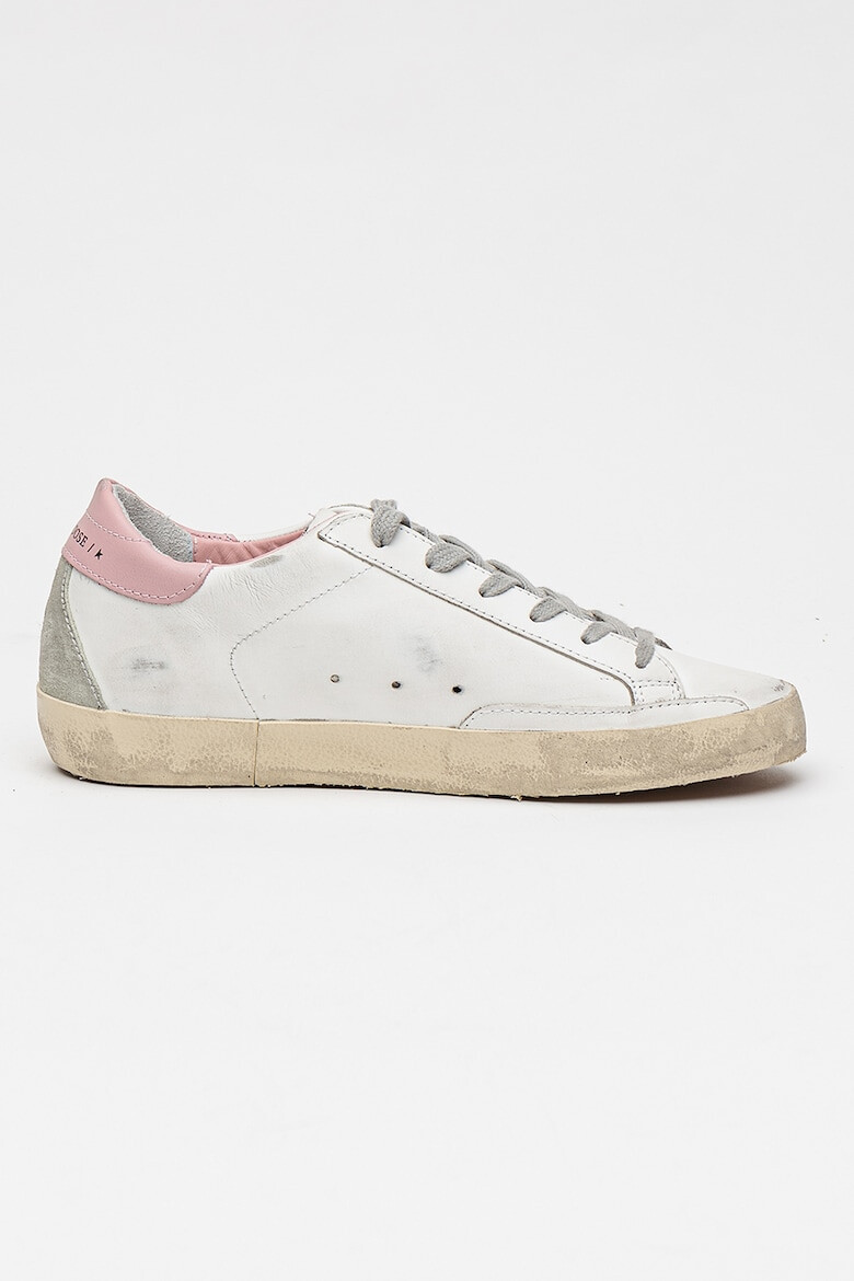 GOLDEN GOOSE Pantofi sport de piele si piele intoarsa cu aspect uzat Super-Star - Pled.ro