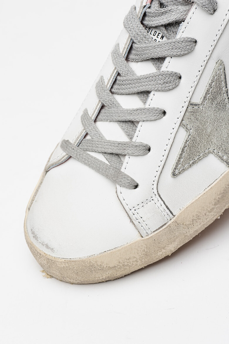 GOLDEN GOOSE Pantofi sport de piele si piele intoarsa cu aspect uzat Super-Star - Pled.ro