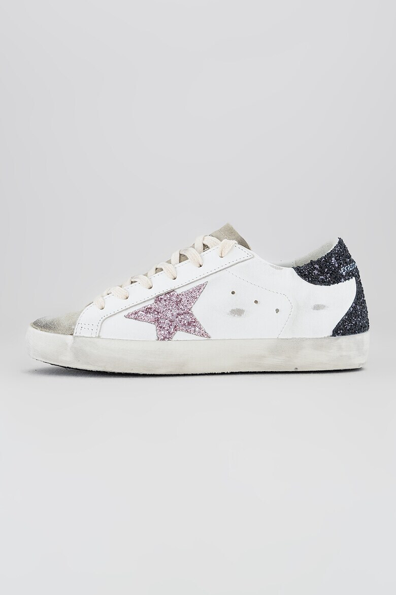 GOLDEN GOOSE Pantofi sport de piele si piele intoarsa cu detalii stralucitoare - Pled.ro