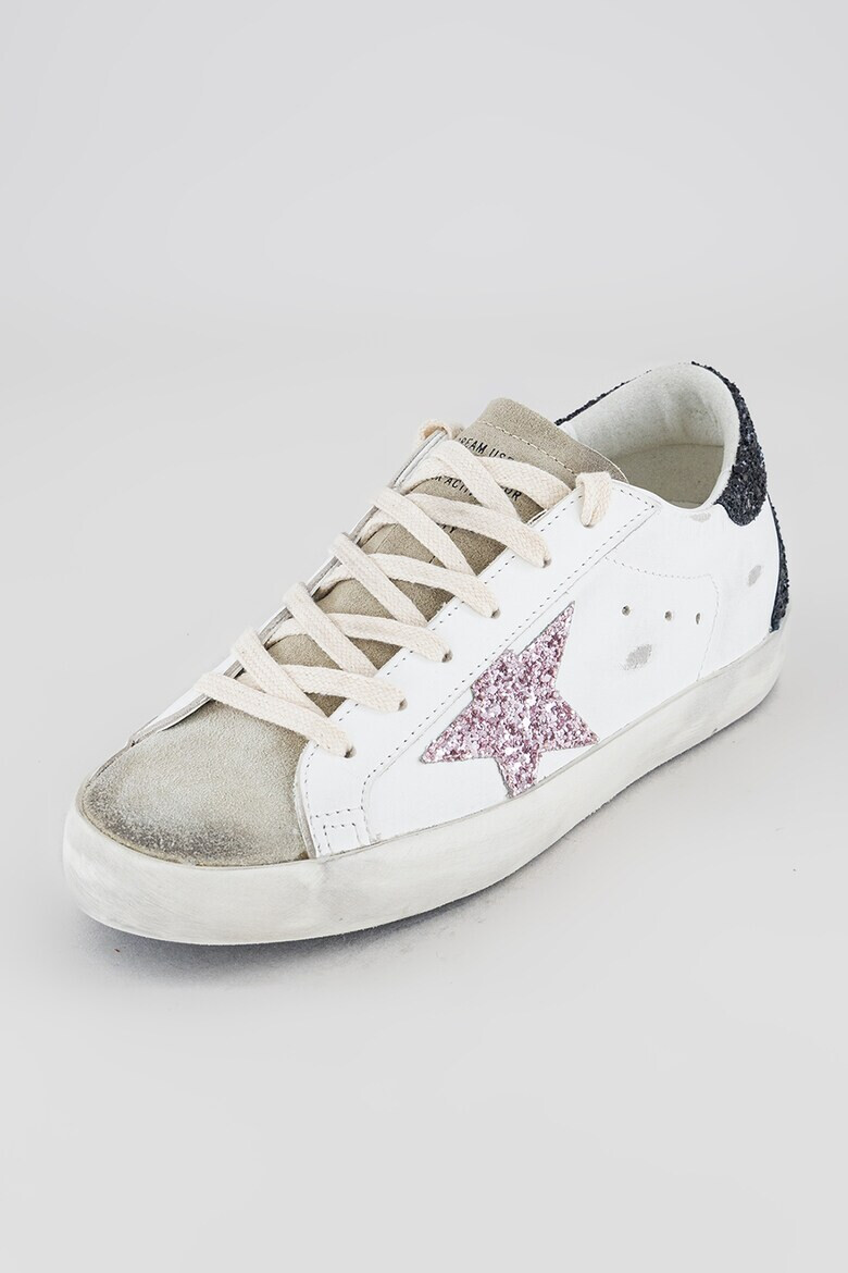 GOLDEN GOOSE Pantofi sport de piele si piele intoarsa cu detalii stralucitoare - Pled.ro