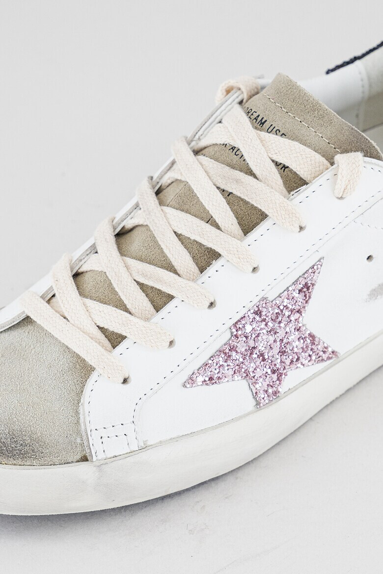 GOLDEN GOOSE Pantofi sport de piele si piele intoarsa cu detalii stralucitoare - Pled.ro