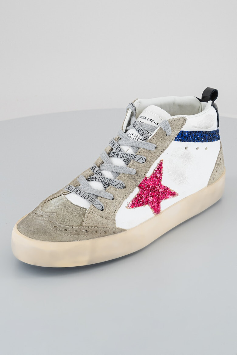 GOLDEN GOOSE Pantofi sport inalti de piele si piele intoarsa - Pled.ro