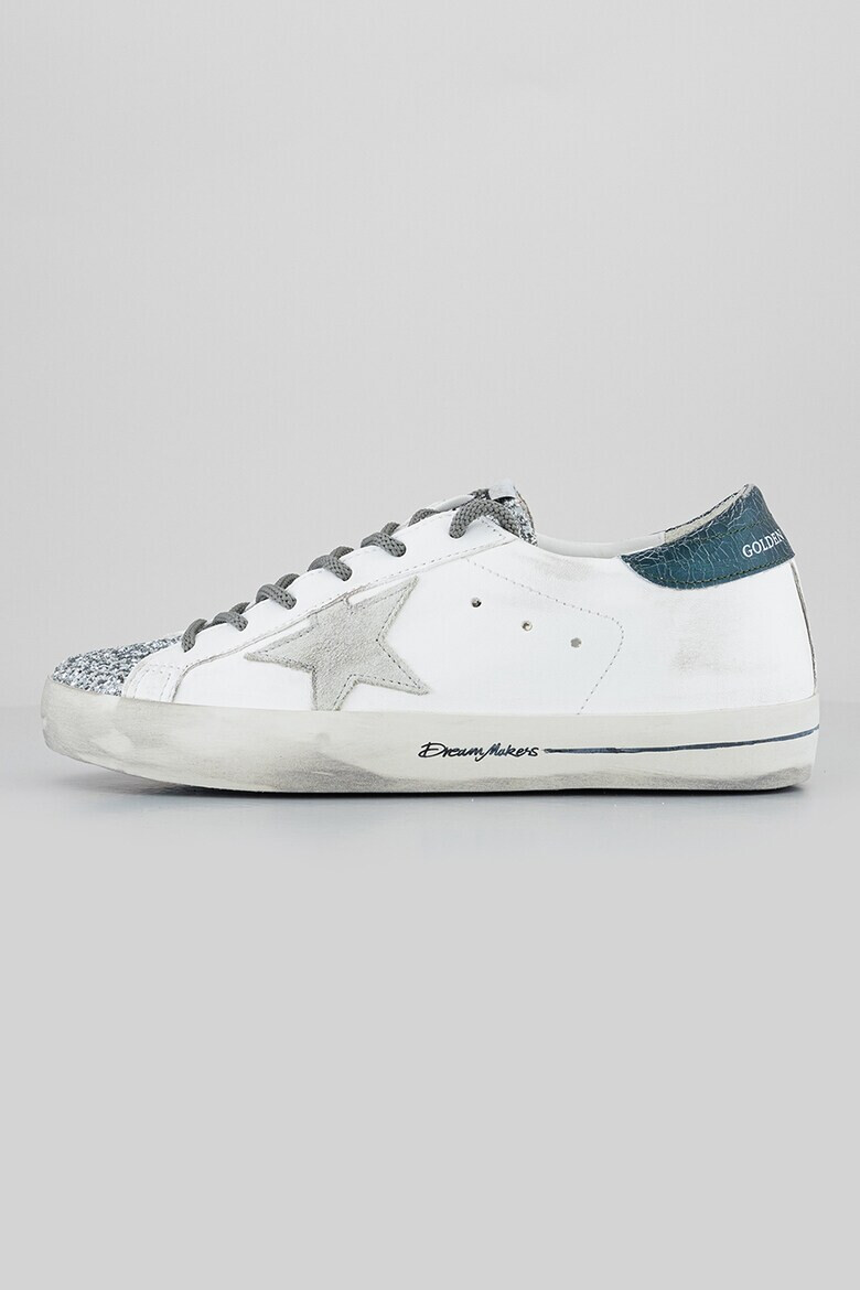 GOLDEN GOOSE Pantofi sport stralucitori cu segmente de piele - Pled.ro