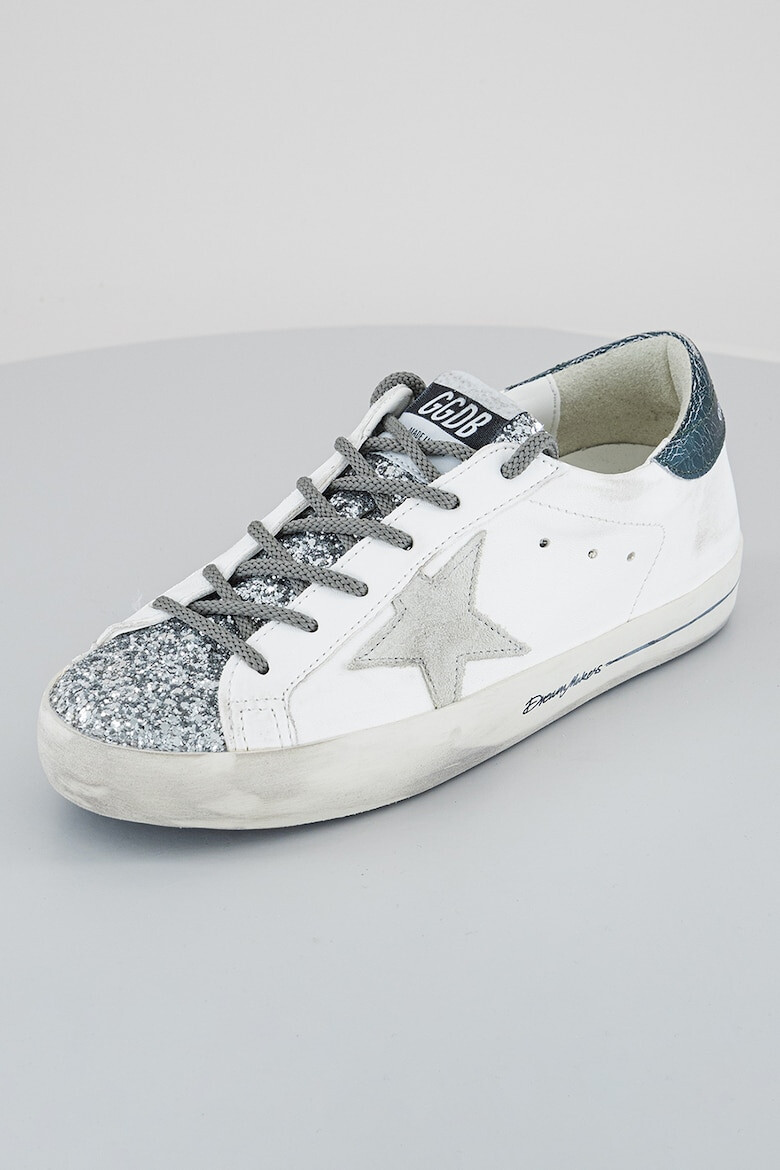 GOLDEN GOOSE Pantofi sport stralucitori cu segmente de piele - Pled.ro