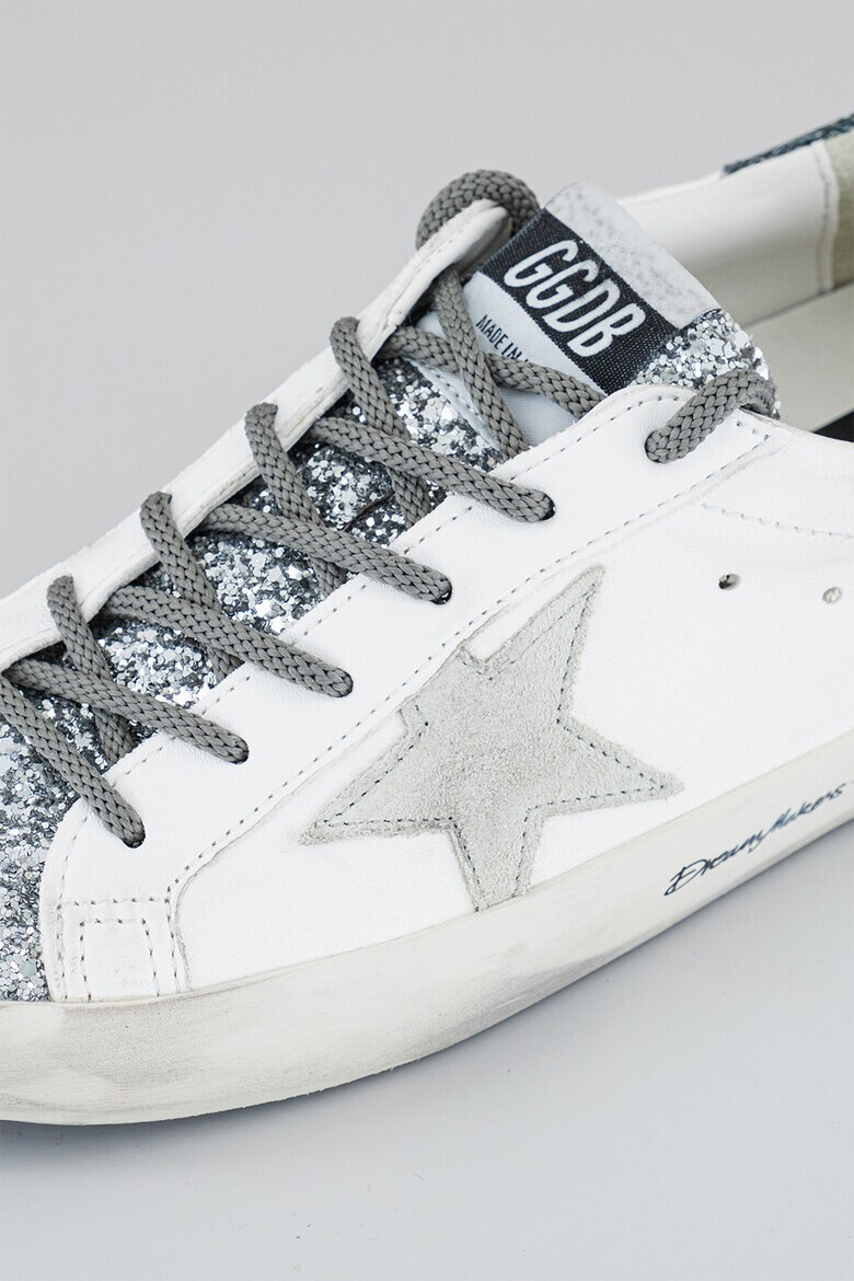 GOLDEN GOOSE Pantofi sport stralucitori cu segmente de piele - Pled.ro