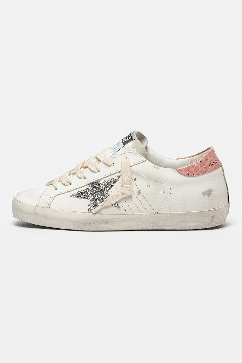 GOLDEN GOOSE Tenisi din piele cu detaliu contrastant Super Star - Pled.ro