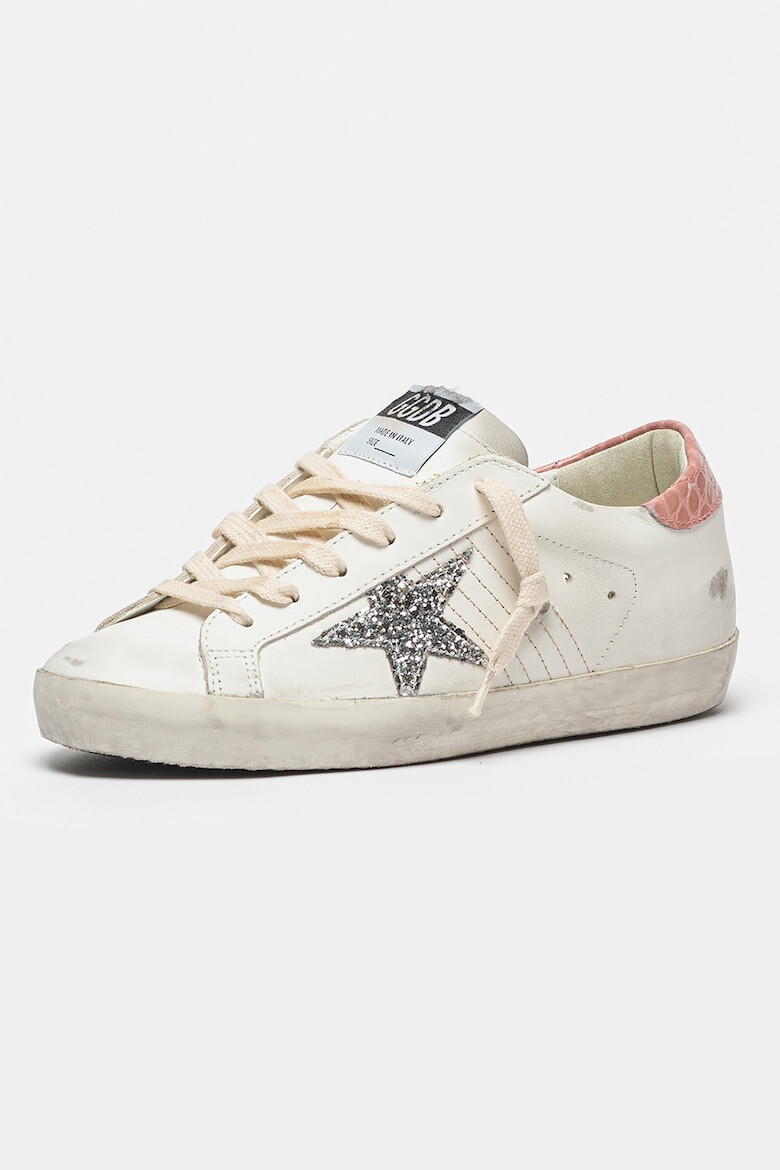 GOLDEN GOOSE Tenisi din piele cu detaliu contrastant Super Star - Pled.ro