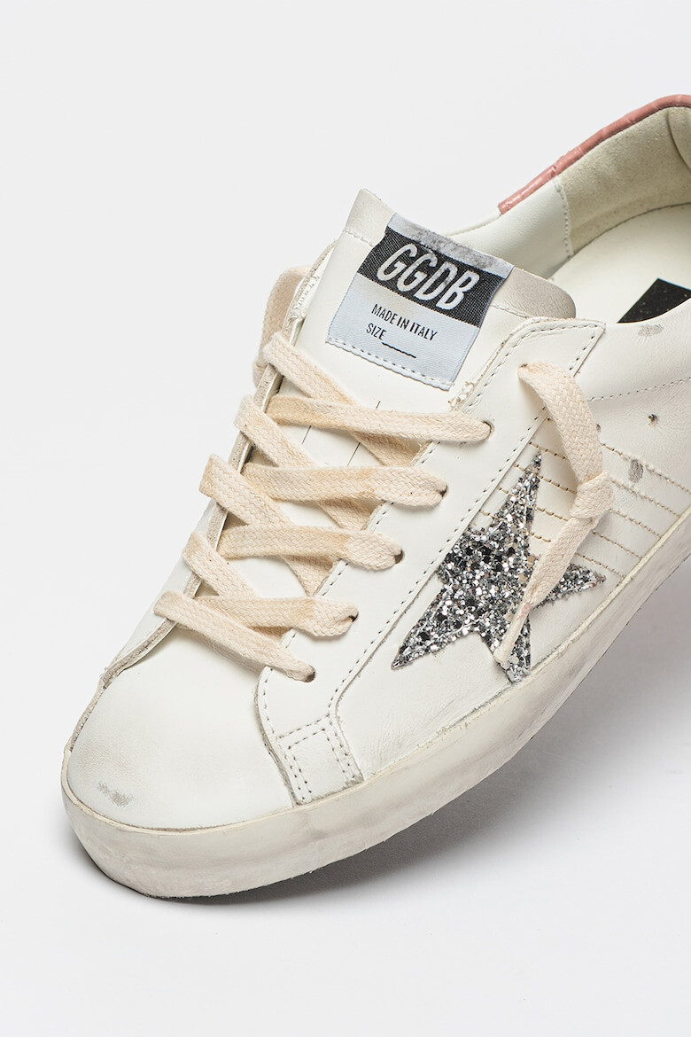 GOLDEN GOOSE Tenisi din piele cu detaliu contrastant Super Star - Pled.ro